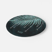 Assiettes En Carton Mariage feuille de joaillerie ID Turquoise830 (Angle)