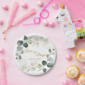 Assiettes En Carton Mariage Feuille d'or Eucalyptus Foliage (Fête)