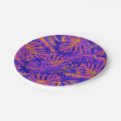 Assiettes En Carton Mariage Feuille électrique orange bleu tropique Pa (Angle)