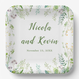 Assiettes En Carton Mariage Feuille Eucalyptus Greenery