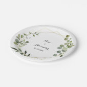 Assiettes En Carton Mariage Feuille vert tropical (Angle)