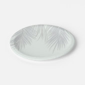 Assiettes En Carton Mariage Feuille White Elegant Tropical Palm Tree (Angle)