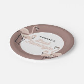 Assiettes En Carton Mariage Flamant Rose Rétro Dernier Flamingle (Angle)