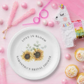 Assiettes En Carton Mariage Fleur de Tournesol Eucalyptus (Fête)