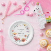 Assiettes En Carton Mariage Fleur sauvage aquarelle (Fête)