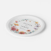 Assiettes En Carton Mariage Fleur sauvage aquarelle (Angle)