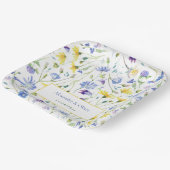 Assiettes En Carton Mariage Fleur sauvage aquarelle (Angulaire)