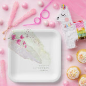 Assiettes En Carton Mariage fleur sauvage Aquarelle Peinture Str Fsia (Fête)