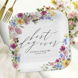 Assiettes En Carton Mariage Fleur sauvage Boho<br><div class="desc">Capturez l'essence du design chic et boho avec des tonalités terre moody captivantes et de beaux éléments floraux. Customisez-le sans effort avec vos données personnelles.</div>