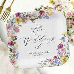 Assiettes En Carton Mariage Fleur sauvage Boho<br><div class="desc">Capturez l'essence du design chic et boho avec des tonalités terre moody captivantes et de beaux éléments floraux. Customisez-le sans effort avec vos données personnelles.</div>