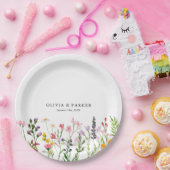 Assiettes En Carton Mariage Fleur sauvage habillé (Fête)