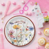 Assiettes En Carton Mariage Fleur sauvage personnalisé Terra Cotta Fal (Fête)