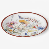 Assiettes En Carton Mariage Fleur sauvage personnalisé Terra Cotta Fal (Angle)