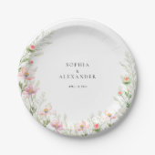 Assiettes En Carton Mariage Fleur sauvage Plaques papier (Devant)