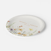 Assiettes En Carton Mariage Fleur sauvage rustique (Angle)