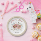 Assiettes En Carton Mariage fleuri à l'aquarelle en terre cuite (Fête)