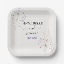 Mariage fleurs aquarelles minimalistes blanches
