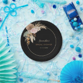 Assiettes En Carton Mariage Fleurs Séchées de Palmier Feuille d'Herbe (Fête)