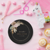 Assiettes En Carton Mariage Fleurs Séchées de Palmier Feuille d'Herbe (Fête)