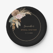 Assiettes En Carton Mariage Fleurs Séchées de Palmier Feuille d'Herbe (Devant)