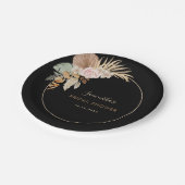 Assiettes En Carton Mariage Fleurs Séchées de Palmier Feuille d'Herbe (Angle)