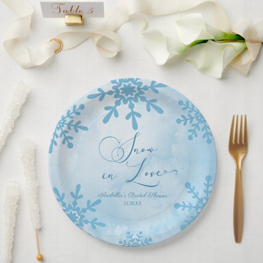 Assiettes En Carton Mariage Flocons D'amour Enchantement D'hiver Enter (Mariage)