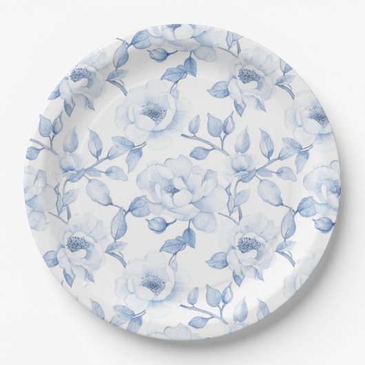 Assiettes En Carton Mariage floral blanc chic (Devant)