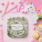 Assiettes En Carton Mariage floral blanc Hydrangea (Fête)