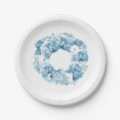 Assiettes En Carton Mariage Floral bleu (Devant)