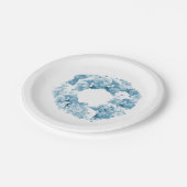 Assiettes En Carton Mariage Floral bleu (Angle)