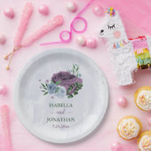 Assiettes En Carton Mariage floral bleu pourpre (Fête)