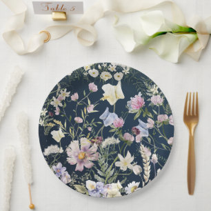 Assiettes En Carton Mariage Floral Blue Garden