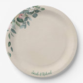 Assiettes En Carton Mariage floral Blush Sage (Devant)