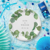 Assiettes En Carton Mariage floral boho eucalyptus (Fête)