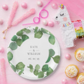 Assiettes En Carton Mariage floral boho eucalyptus (Fête)
