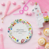 Assiettes En Carton Mariage floral chic boho moderne (Fête)