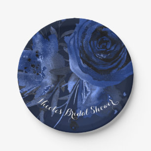 Assiettes En Carton Mariage Floral Chic Hiver Rose Bleue Gras