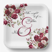 Assiettes En Carton Mariage Floral de Bourgogne (Recto)