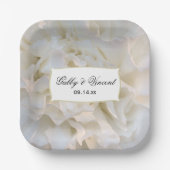 Assiettes En Carton Mariage floral de carnation blanche (Recto)