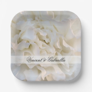 Assiettes En Carton Mariage floral de carnation blanche