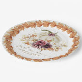 Assiettes En Carton Mariage Floral de Citrouille de Rêve d'Automne (Angle)