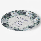 Assiettes En Carton Mariage floral de la marine Blue Boho (Angle)