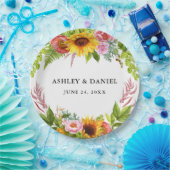 Assiettes En Carton Mariage floral de Sunflower Boho (Fête)