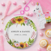 Assiettes En Carton Mariage floral de Sunflower Boho (Fête)