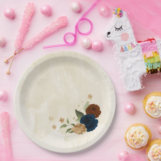 Assiettes En Carton mariage floral de terre cuite (Fête)