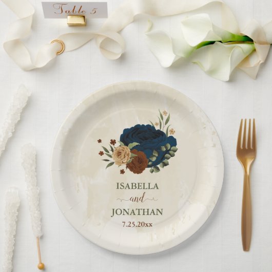 Assiettes En Carton mariage floral de terre cuite (Mariage)