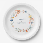 Assiettes En Carton Mariage floral élégant (Devant)