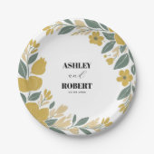 Assiettes En Carton Mariage floral moderne jaune betercup (Devant)