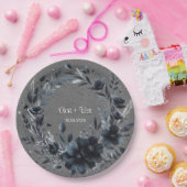 Assiettes En Carton Mariage floral noir gothique (Fête)