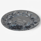 Assiettes En Carton Mariage floral noir gothique (Angle)